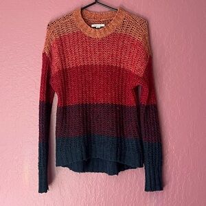 American Eagle Outfitters Women's Red and Brown Sweater